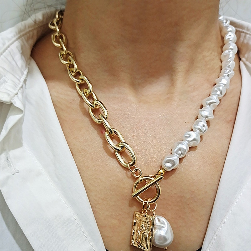 Pearl and Chain Necklace – The Nashville Blonde